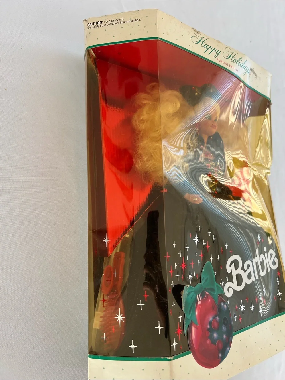 Vintage 1991 Happy Holidays Barbie Special Edition - Black & Red Holiday Gown